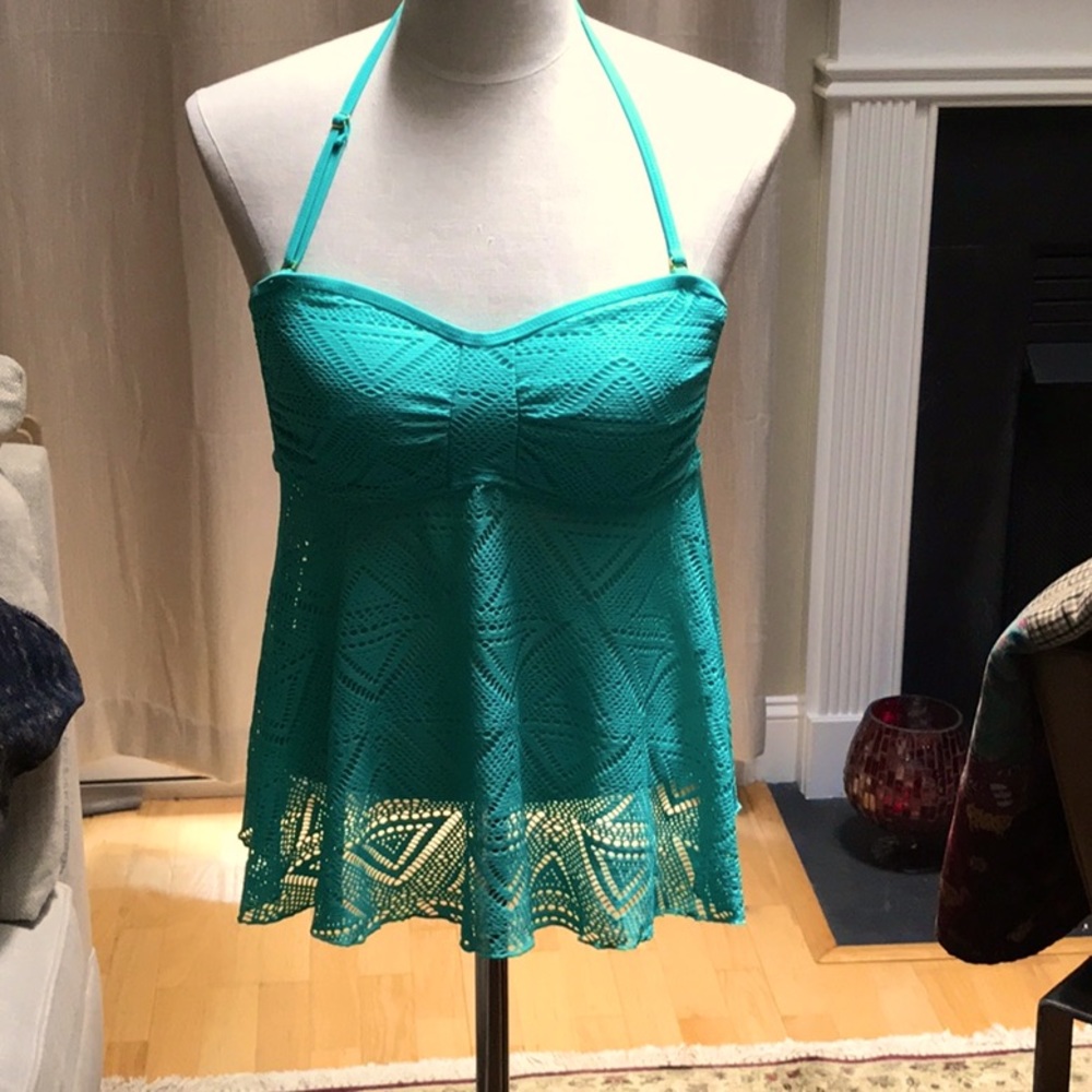 Jessica Simpson strapless top ,M turquoise color